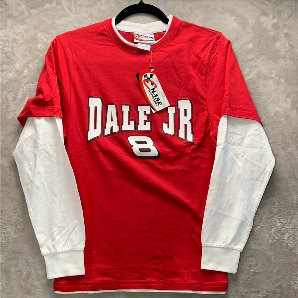 NASCAR | SMALL UNISEX DOUBLE LS CHASE AUTHENTIC | RED WHITE DALE EARNHARDT JR #8